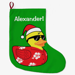 Christmas Rubber Ducky Name-Customizable Large Christmas Stocking