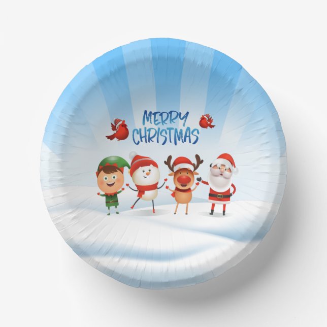 Christmas Rudolf The Reindeer and Friends    Paper Plate (Front)