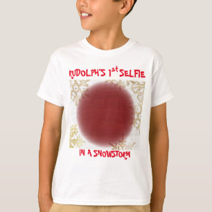 Christmas Rudolf's 1st Selfie & Santa List On Back T-Shirt