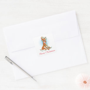 Christmas Rudolph In Lights Stickers