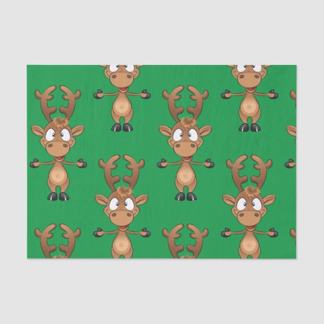 Christmas Rudolph Red Nose Reindeer    Tissue Paper (Front)