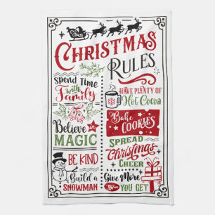 Christmas Rules Holiday Kitchen Towel