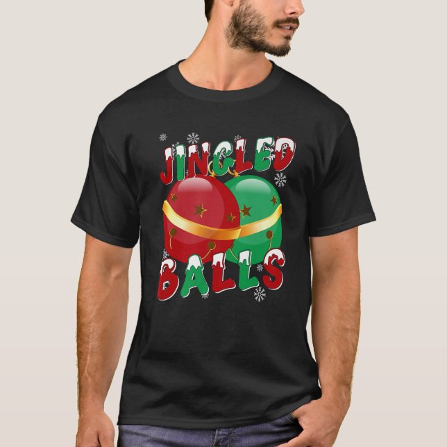 Christmas Run 5K Jingled Balls Holiday Team Runnin T-Shirt (Front)