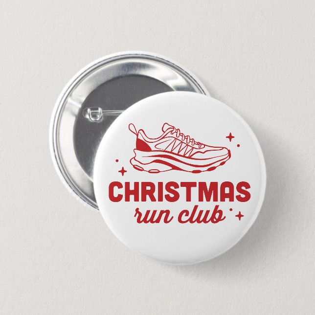 Christmas run club running runner  matching 2 inch round button (Front & Back)