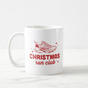 Christmas run club running runner retro aesthetic coffee mug