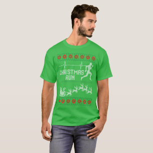 Christmas Run Running Runner Ugly Sweater Tshirt