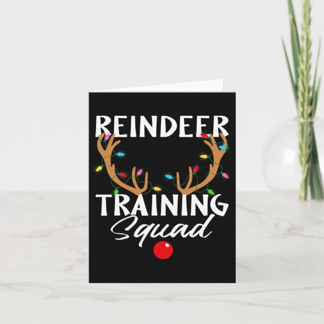 Christmas Running Reindeer Runner Training Squad T Card (Front)