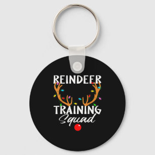 Christmas Running Reindeer Runner Training Squad T Keychain