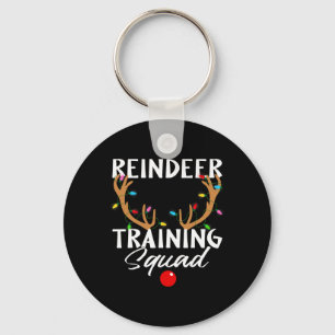 Christmas Running Reindeer Runner Training Squad T Keychain