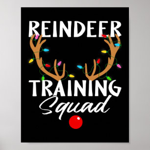 Christmas Running Reindeer Runner Training Squad T Poster