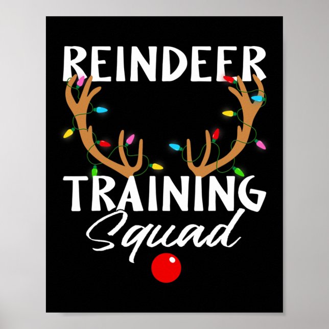 Christmas Running Reindeer Runner Training Squad T Poster (Front)