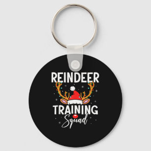 Christmas Running Team Funny Reindeer Training Squ Keychain