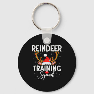 Christmas Running Team Funny Reindeer Training Squ Keychain