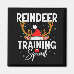 Christmas Running Team Funny Reindeer Training Squ Magnet
