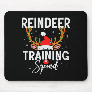 Christmas Running Team Funny Reindeer Training Squ Mouse Pad
