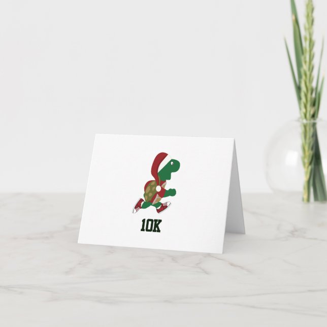 Christmas Running Turtle 10K Holiday Card (Front)
