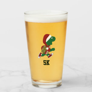 Christmas Running Turtle 5K Glass