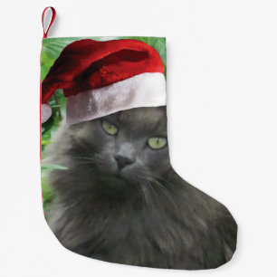 Christmas Russian Blue Cat Small Christmas Stocking