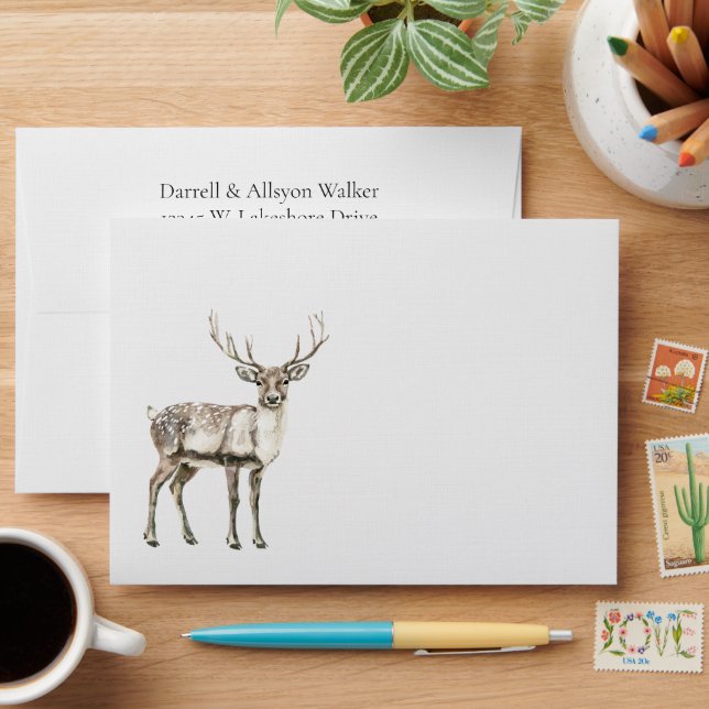 Christmas Rustic Deer Envelope (Desk)