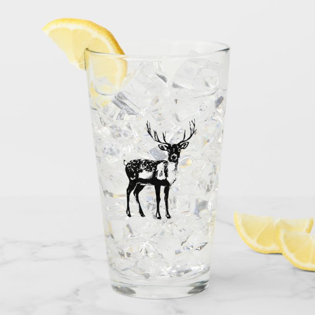 Christmas Rustic Deer  Glass (Front Ice)