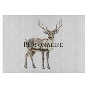 Christmas Rustic Deer Personalized Cutting Board