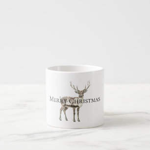 Christmas Rustic Deer Personalized Espresso Cup