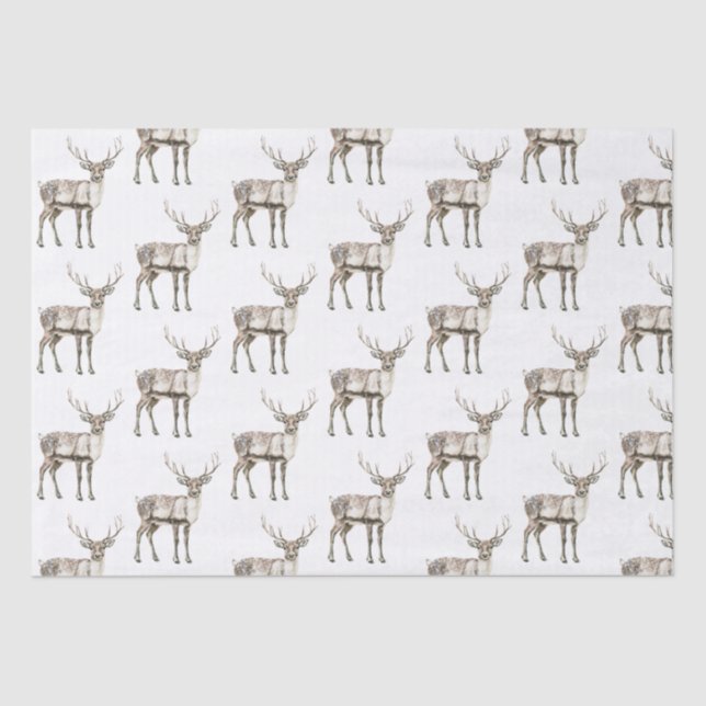 Christmas Rustic Deer  Tissue Paper (Front)