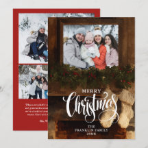 Christmas Rustic Fireplace 4 Photo Collage