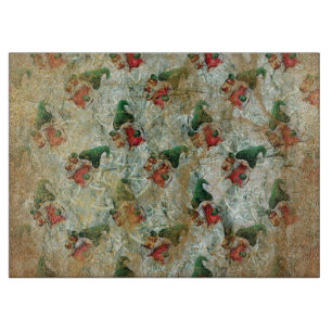Christmas Rustic Gnome With Lantern Tree Pattern Cutting Board