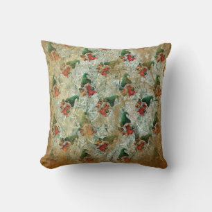 Christmas Rustic Gnome With Lantern Tree Pattern  Throw Pillow