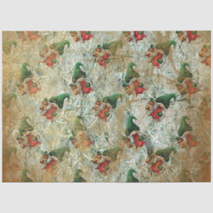Christmas Rustic Gnome With Lantern Tree Pattern Tissue Paper
