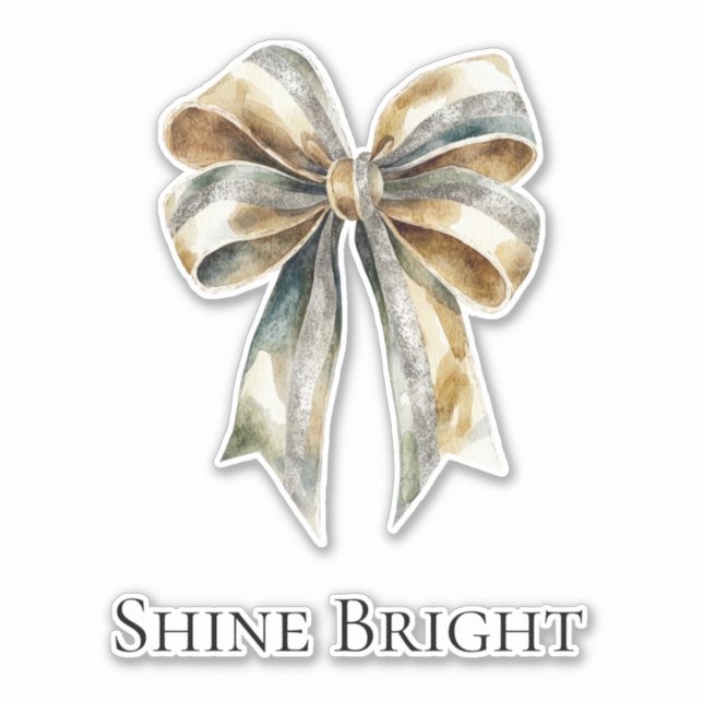 Christmas Rustic Green Gold Bow Personalized (Front)