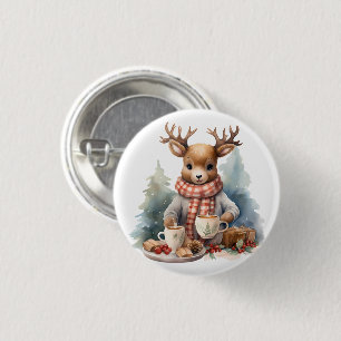 Christmas rustic vintage design button