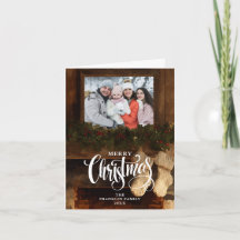 Christmas Rustic Winter Fireplace Photo