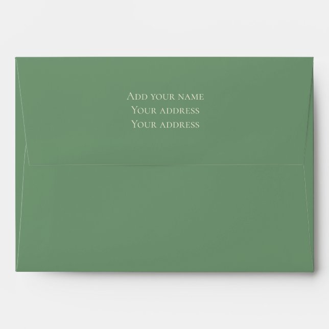 Christmas Sage Personalized Return Address Envelope (Back (Top Flap))
