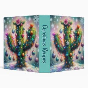 Christmas Saguaro Cactus Whimsical Recipe Binder