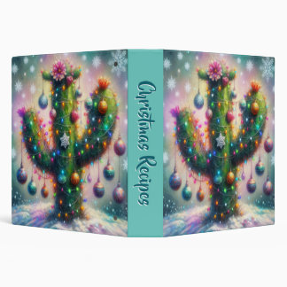 Christmas Saguaro Cactus Whimsical Recipe Binder