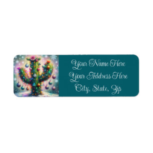 Christmas Saguaro Cactus Whimsical Return Adresse