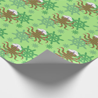 Christmas sailor octopus wrapping paper