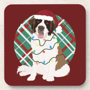 Christmas Saint Bernard Coaster