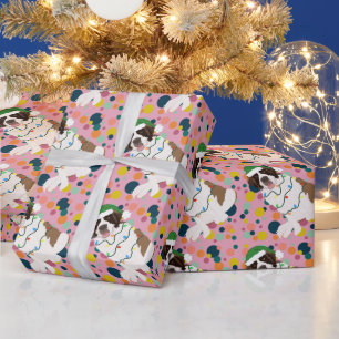 Christmas Saint Bernard Wrapping Paper