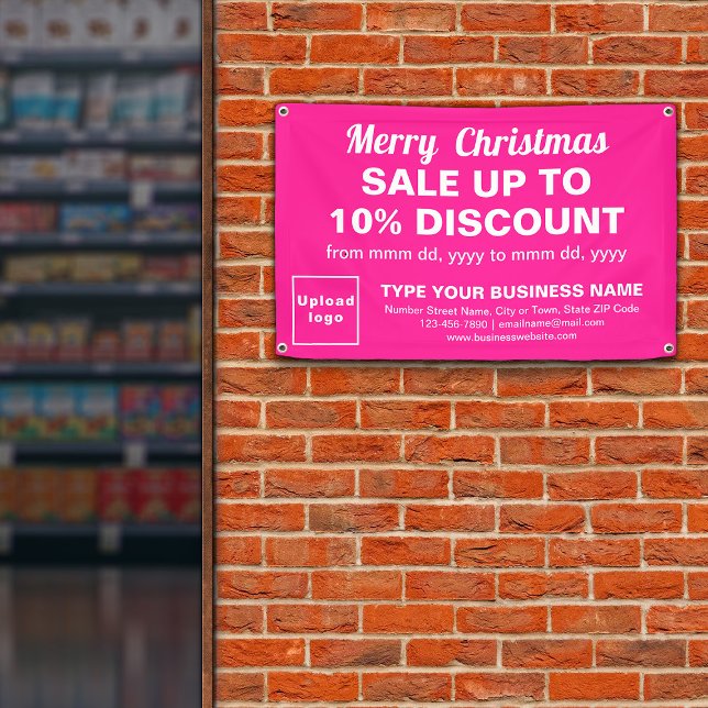 Christmas Sale Business Pink Rectangle 4’ x 2.5’ Banner (Creator Uploaded)