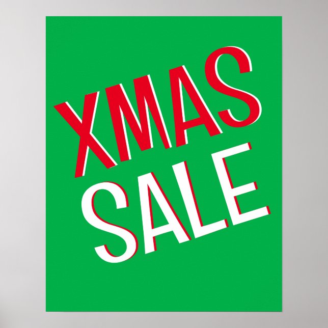 Christmas Sale Sign, Xmas Sale Sign, Retail Sale Poster (Front)
