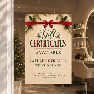 Christmas Salon Gift Certificate Promo Poster 