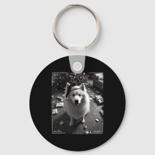 Christmas Samoyed Caught On Camera  Keychain