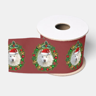 Christmas Samoyed dog 2" Grosgrain Ribbon