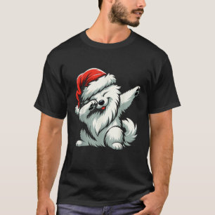 Christmas Samoyed Dog Dabbing Dab Pose Santa Hat X T-Shirt