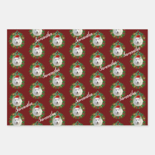 Christmas Samoyed personalized  wrapping sheets