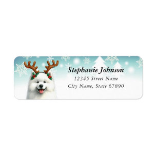 Christmas Samoyed Return Address Labels