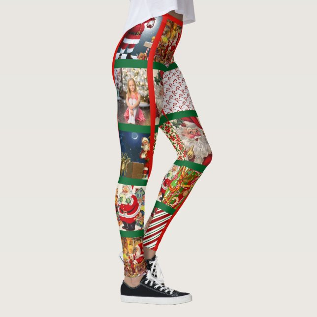 Christmas Santa 10 Photo Template Women's Leggings (Right)